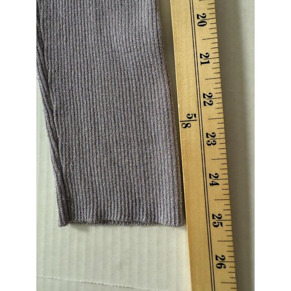 Peck & Peck Weekend Womens Metallic Ribbed Turtleneck Sweater M Lilac Party Rave - Picture 9 of 9